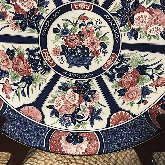 Vintage Oriental “Tosho” Flower Basket Center Fine China Charger Plate 13” - Picture 4 of 7